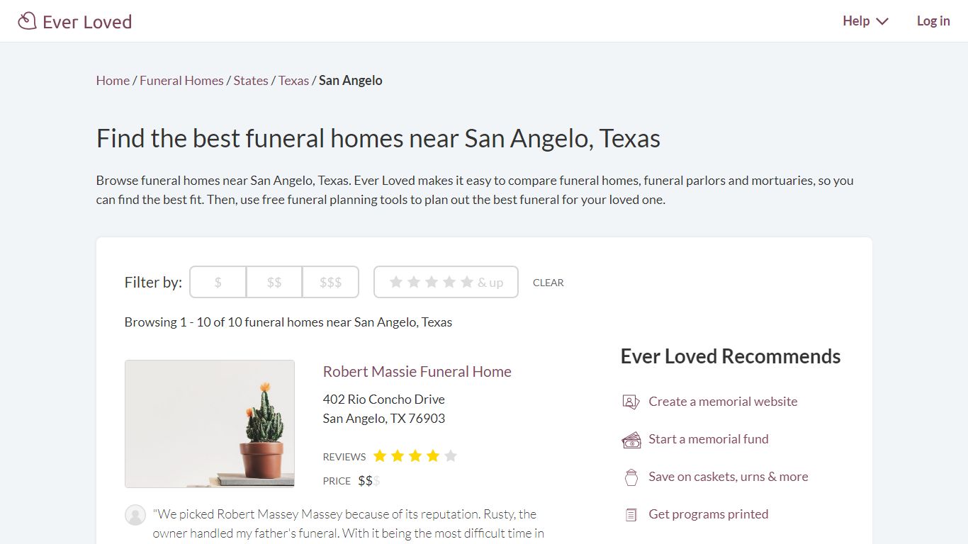 Funeral Homes in San Angelo, Texas | Ever Loved